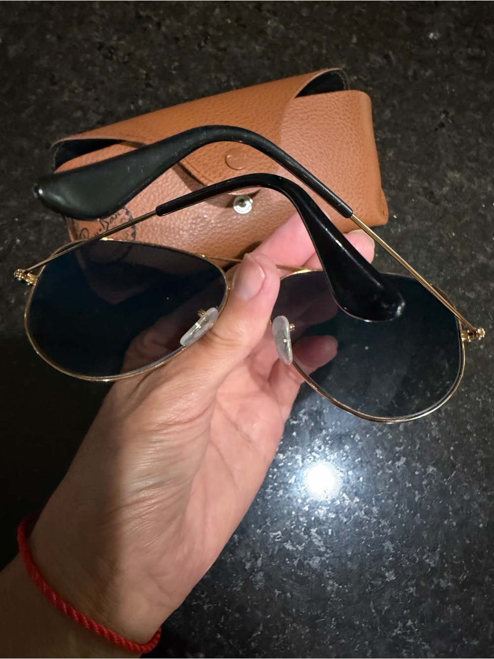 Ray-Ban Gold Frame Sunglasses with Black Lenses - Picture 6 of 8